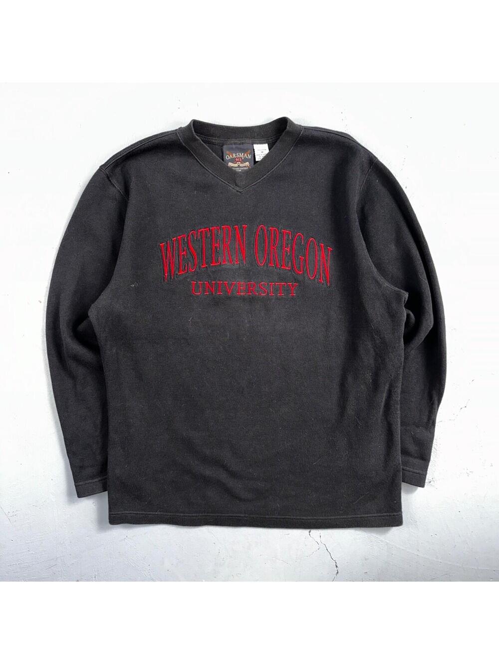 Vintage Oarsman Western Oregon University Crewneck Sweatshirt Thick Shirt M